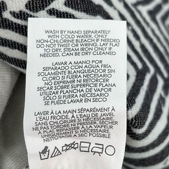 CAbi Zig Zag Ponte Knit Jacket Pockets Button Up Women Large White Gray 3034 - Picture 10 of 10